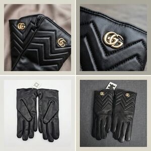 ❌❌SOLD❌❌ GUCCI Black Leather GG Gloves